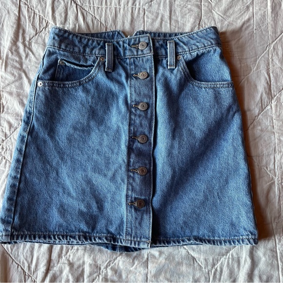 Vintage Levi Denim Button-Front Skirt - Picture 1 of 4